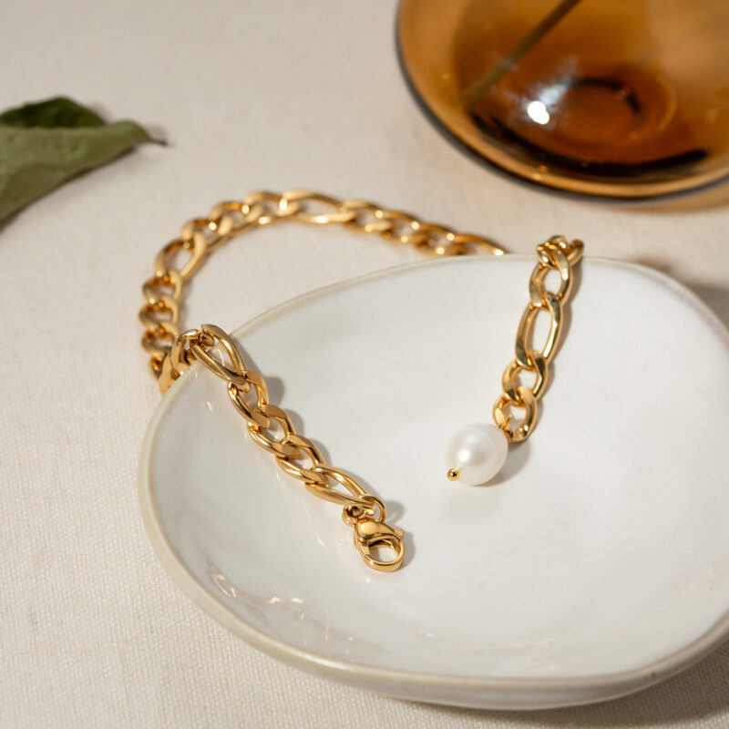 18K Gold Plated Waterproof Pearl Anklet – Anti-Allergic Summer Charm - Image 4