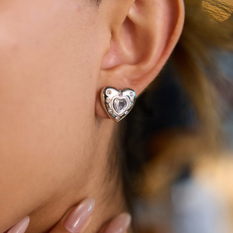 18K Gold-Plated Heart-Shaped Zircon Earrings for Women - Trendy Jewelry for Daily Wear - Image 7