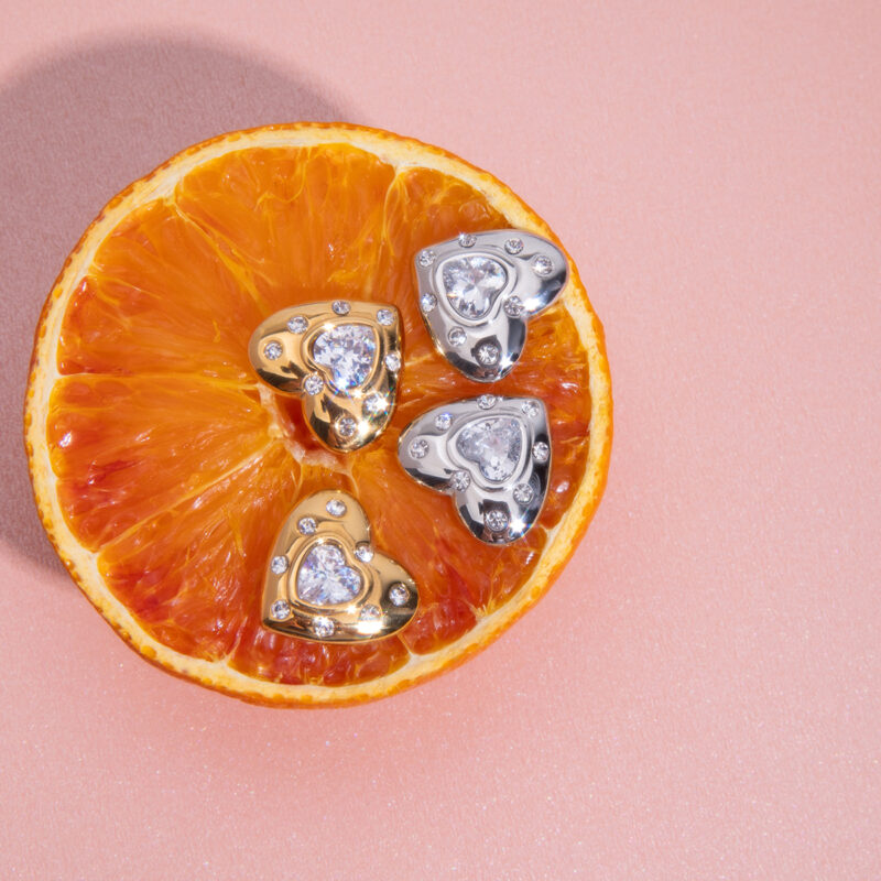 18K Gold-Plated Heart-Shaped Zircon Earrings for Women - Trendy Jewelry for Daily Wear - Image 4