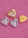 18K Gold-Plated Heart-Shaped Zircon Earrings for Women - Trendy Jewelry for Daily Wear