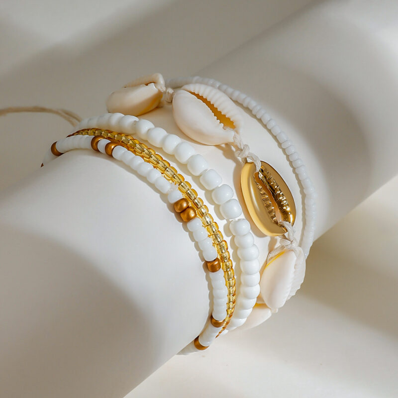 Boho Gold-Plated Stainless Steel Anklets Set – Starfish & Shell Design - Image 2