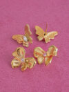 18K Gold-Plated Butterfly Design Earrings for Women - Zircon Bow Studs