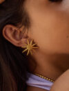 Glossy Sunflower Stud Earrings