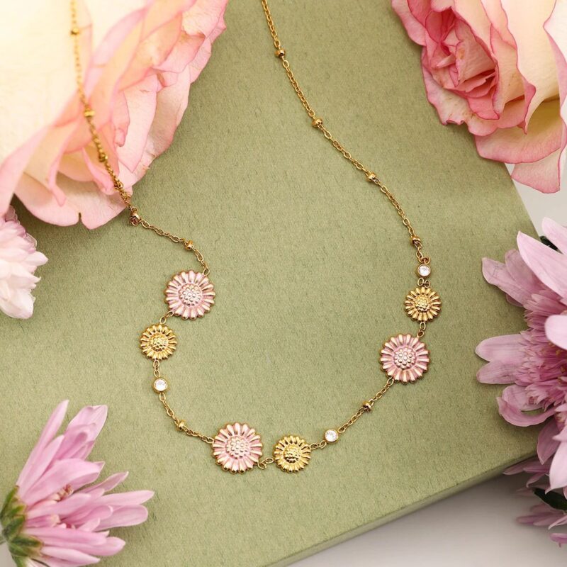 18K Gold-Plated Daisy Pendant Necklace