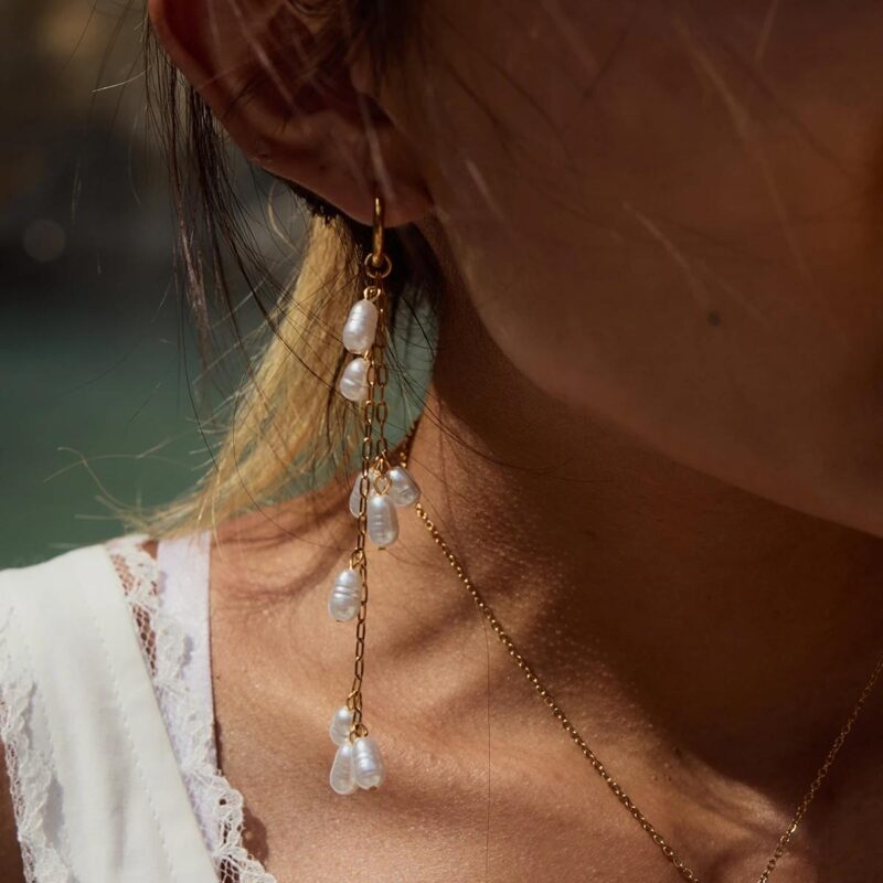 Elegant Pearl Tassel Earrings