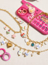 18K Gold-Plated Heart & Flower Pendant Necklace