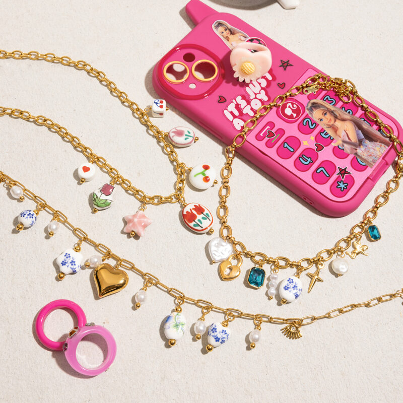 18K Gold-Plated Heart & Flower Pendant Necklace