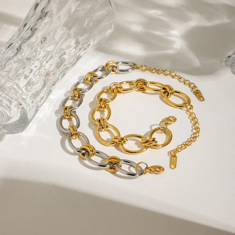 Unisex 18K Gold-Plated Stainless Steel Chain Bracelet – Waterproof & Stackable - Image 7