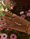 18K Gold Plated Pearl Butterfly Finger Bracelet for Women - Waterproof & Stylish