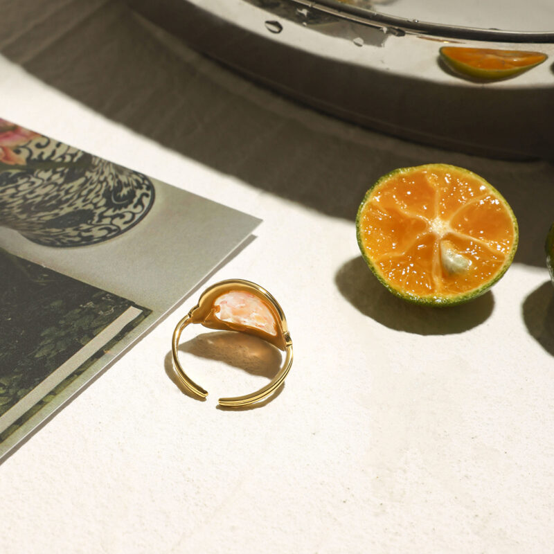 18K Gold Plated Starfish Shell Ring - Image 6