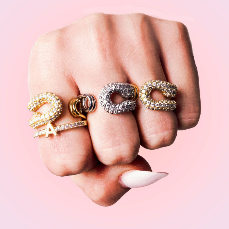 Elegant Rhinestone Paper Clip Open Ring - Image 6