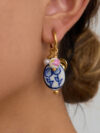 18K Gold-Plated Heart Pearl Drop Earrings