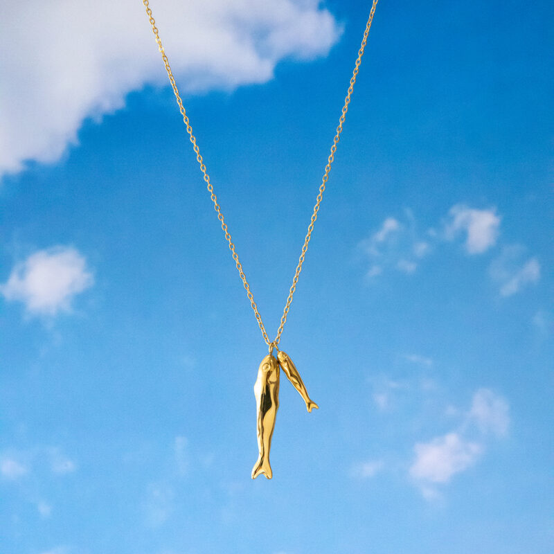 18K Gold Plated Stainless Steel Fish Pendant Necklace - Image 4