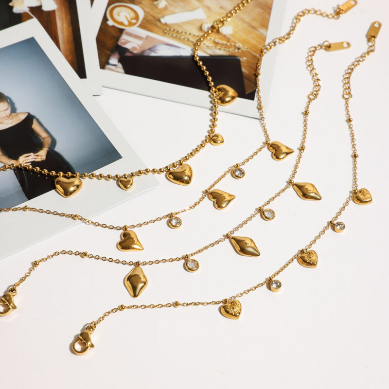 Exquisite Gold Butterfly Heart Charm Bracelet - Image 7