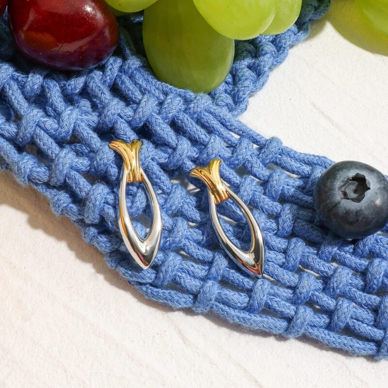 18K Gold-Plated Stainless Steel Fish Earrings - Image 3