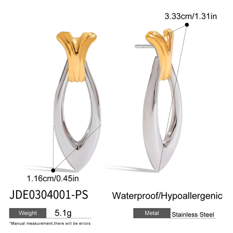 18K Gold-Plated Stainless Steel Fish Earrings - Image 6