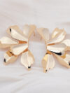 Vintage Gold Folded Petal Drop Earrings for Women – Elegant Dangle Jewelry