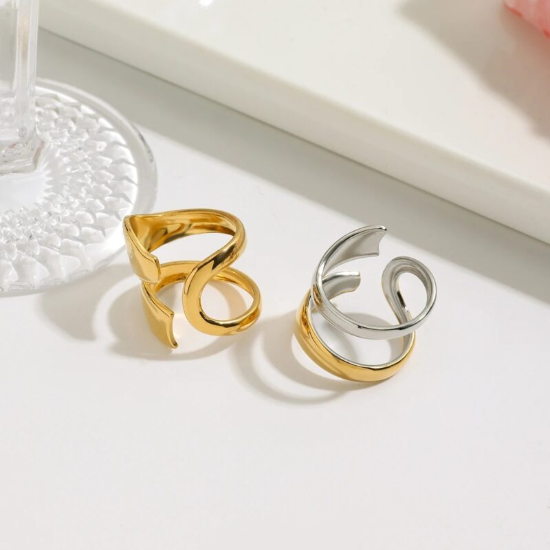 Elegant 18K Gold-Plated Open Ring for Women