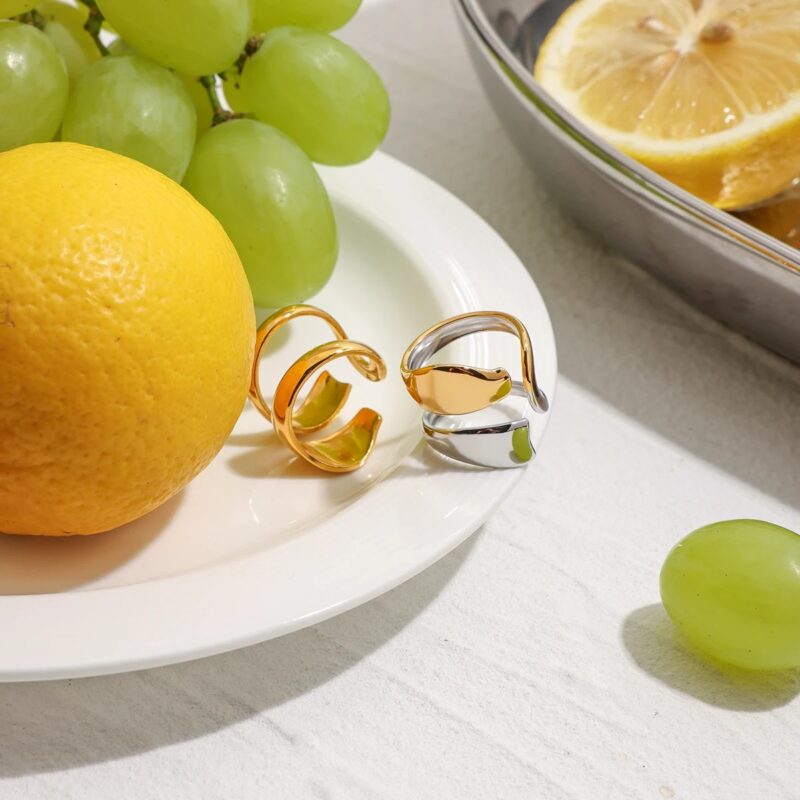 Elegant 18K Gold-Plated Open Ring for Women - Image 6