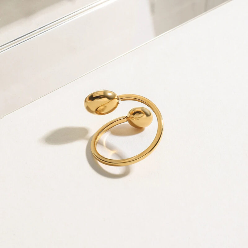 Minimalist 18K Gold Plated Zircon Open Ring - Image 6