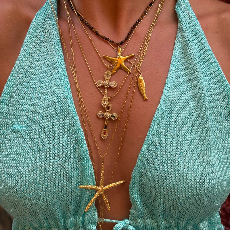 18K Gold-Plated Oil Drop Bead Necklace - Image 6