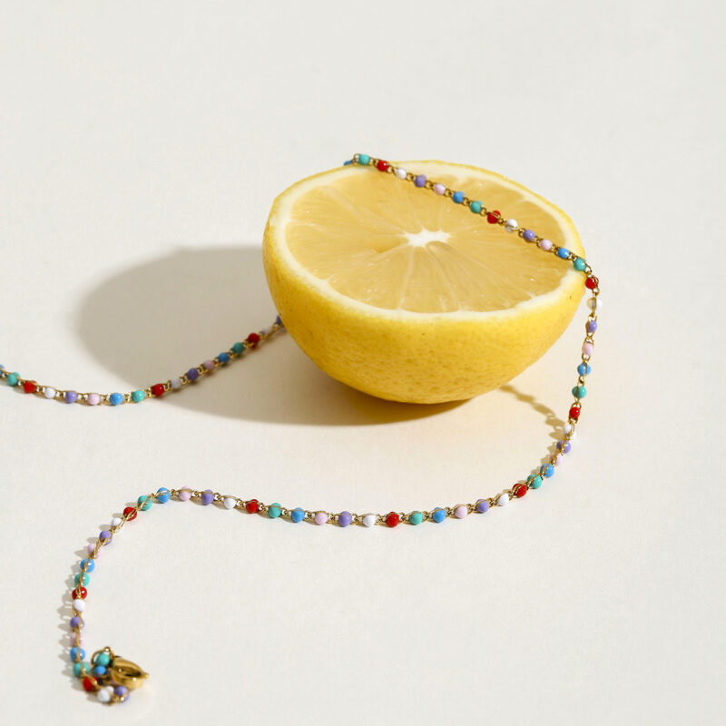 18K Gold-Plated Oil Drop Bead Necklace - Image 2