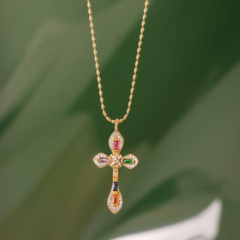 18K Gold-Plated Oil Drop Bead Necklace - Image 3