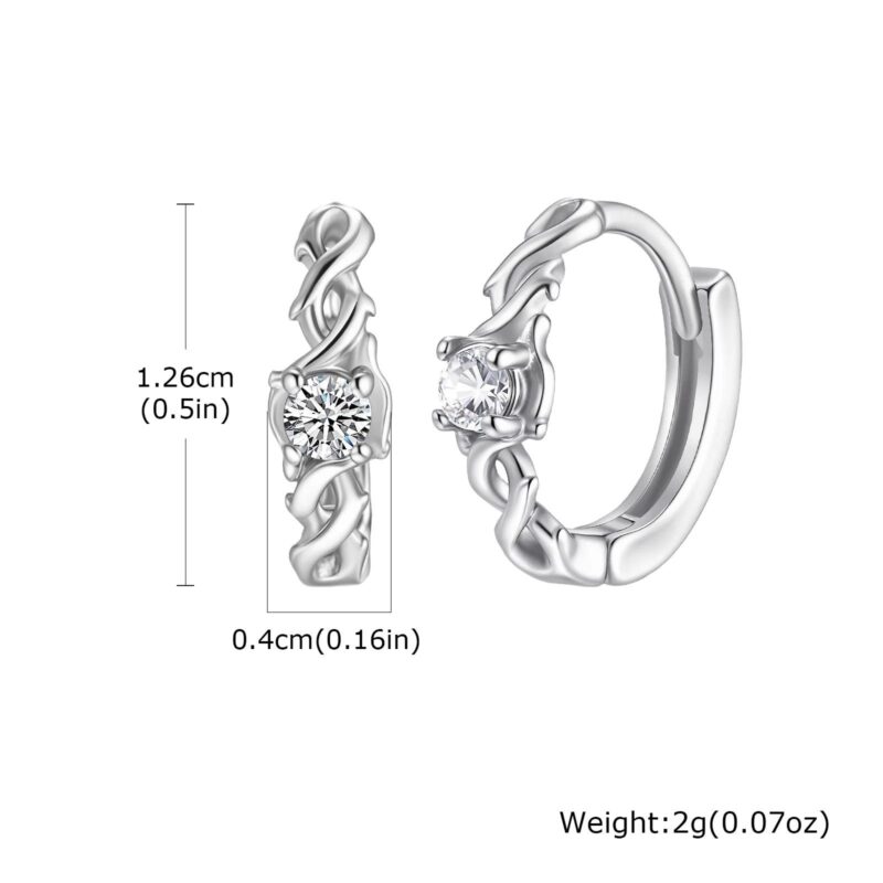 Men’s Stainless Steel Hoop Earrings – Thorn Zircon Hip Hop Style - Image 7