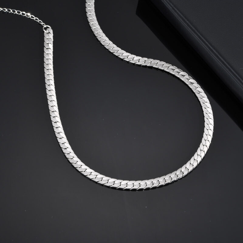 Men’s Flat Cuban Link Chain Bracelet - Image 6