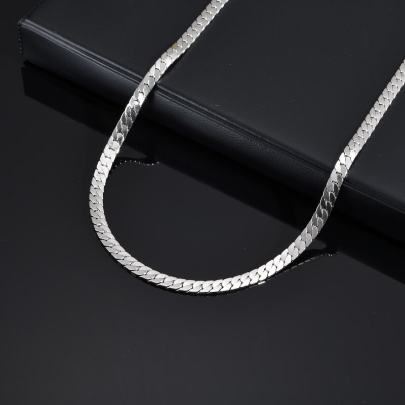Men’s Flat Cuban Link Chain Bracelet - Image 5