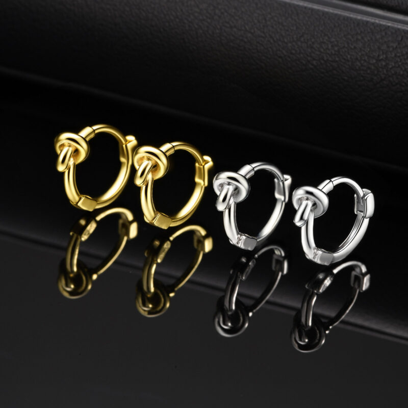 Minimalist Love Knot Hoop Earrings for Men