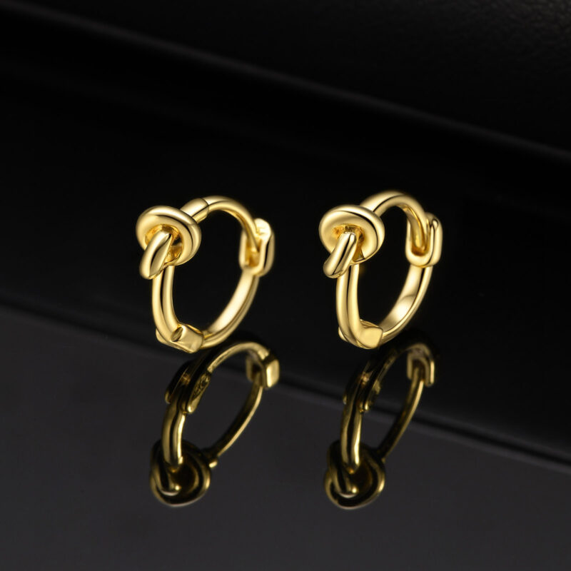 Minimalist Love Knot Hoop Earrings for Men - Image 4
