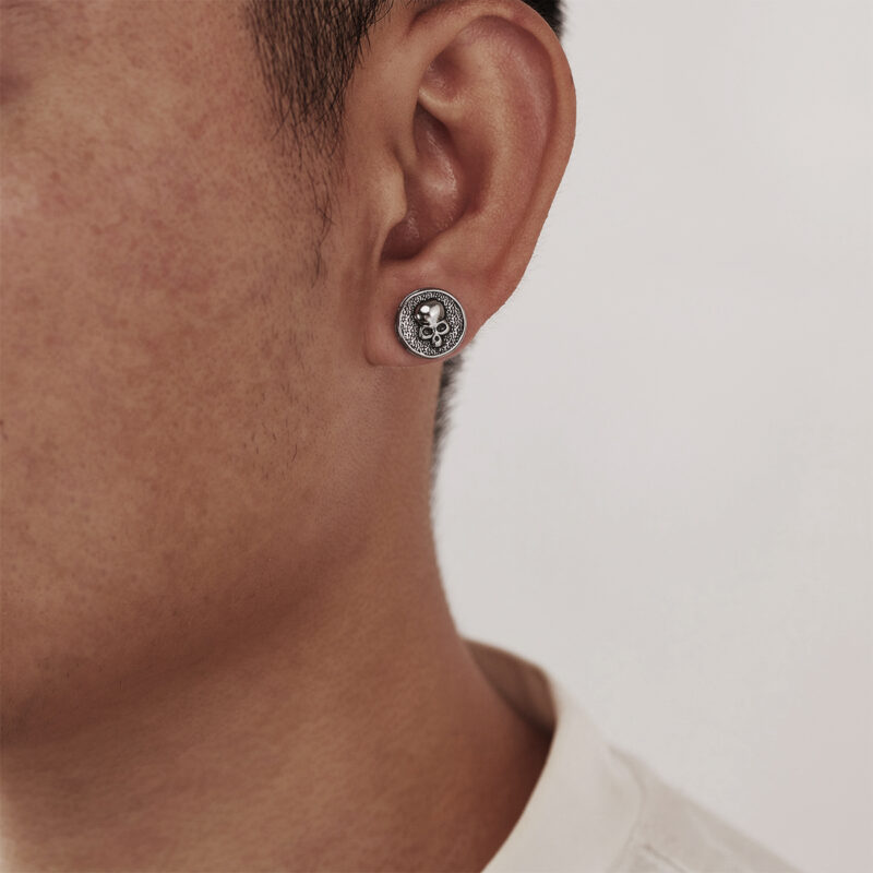 Retro Skull Stud Earrings for Men – Stainless Steel Gothic Punk Jewelry - Image 5