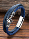 Classic Anchor Braided Leather Bracelet for Men & Women - Stainless Steel Jewelry