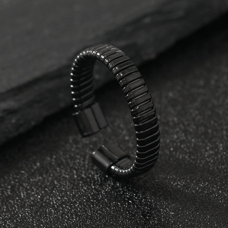 Classic Stainless Steel Adjustable Spring Ring for Men and Women - Unisex Fashion Jewelry - Image 5
