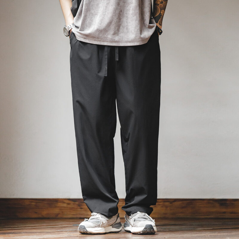 Men's Retro Easy-Care Straight Jogger Pants – Casual Wrinkle-Resistant Trousers