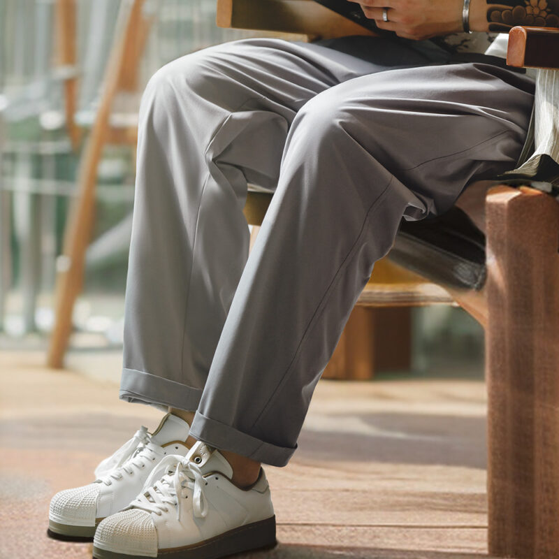 Men's Retro Easy-Care Straight Jogger Pants – Casual Wrinkle-Resistant Trousers - Image 4