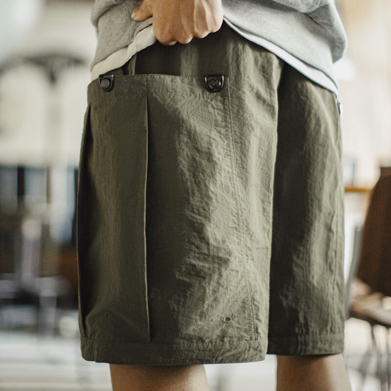 Men's Green Casual Summer Shorts – Lightweight Woven Straight Fit with Pockets - Image 3