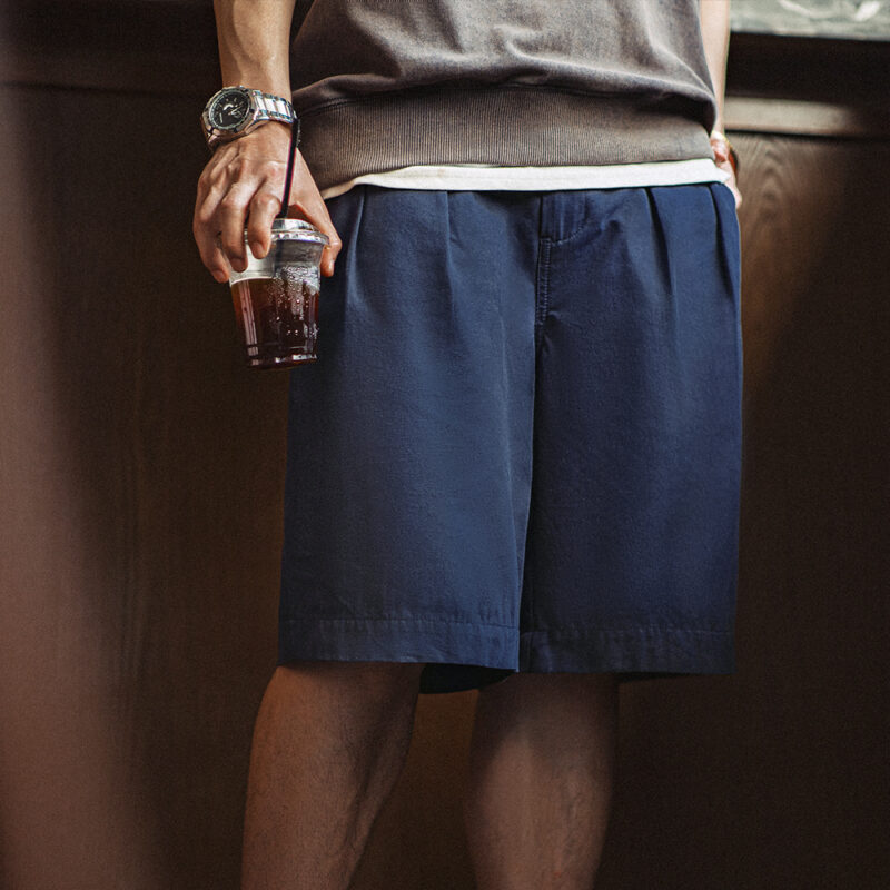 Men's Retro Gurkha Pleated Cotton Shorts - Image 4