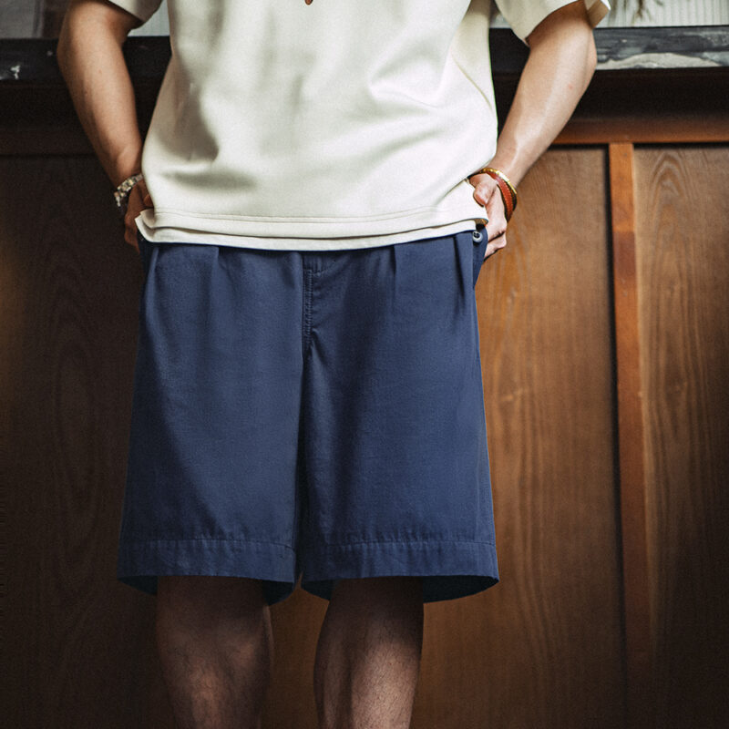Men's Retro Gurkha Pleated Cotton Shorts - Image 2