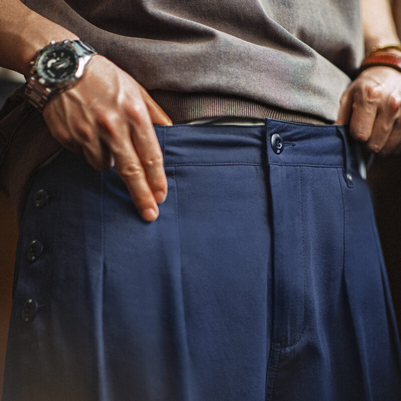 Men's Retro Gurkha Pleated Cotton Shorts - Image 5