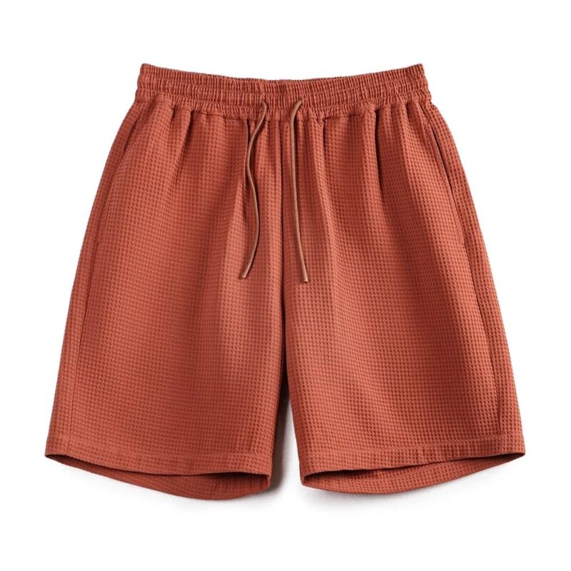 Men's Retro Waffle Knit Loose Fit Basketball Shorts - Breathable Summer Style - Image 5