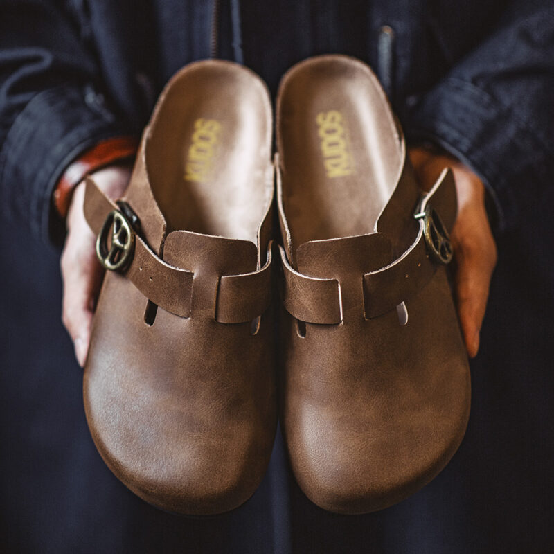 Vintage Brown Leather Mules for Men - Image 2