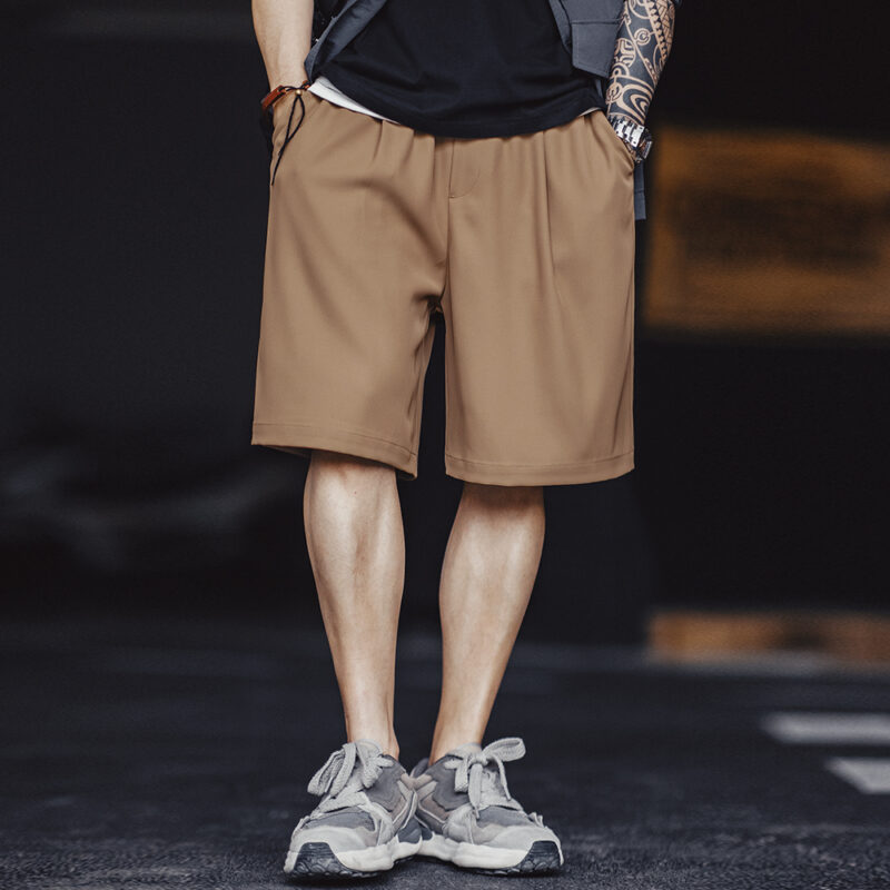 Men's Casual No-Iron Five-Quarter Summer Shorts with Elastic Waist - Image 3