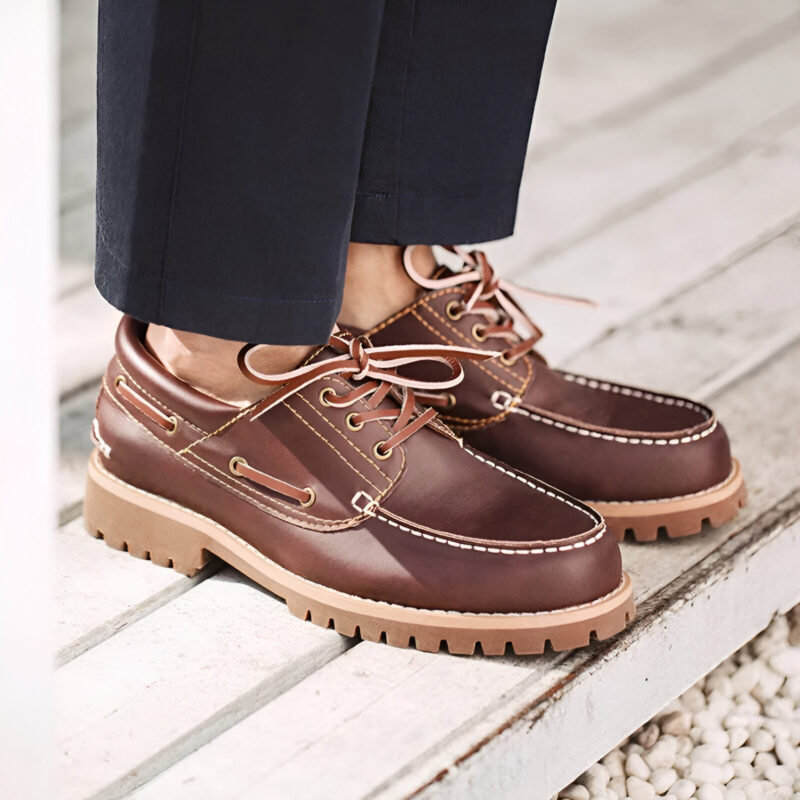 Men's Retro Low-top Leather Boat Shoes
