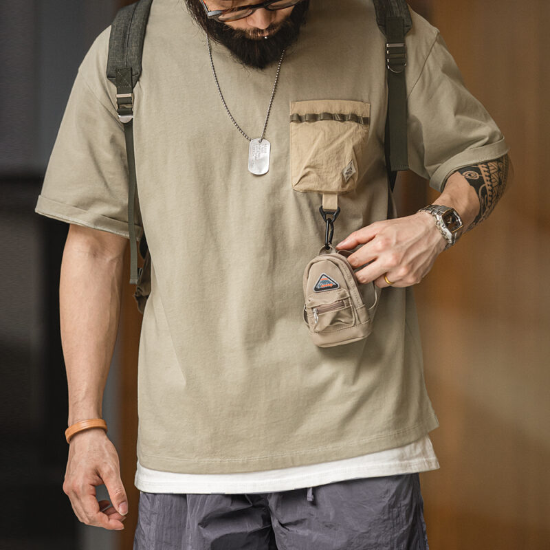 Men's Outdoor Pocket T-Shirt – Breathable Summer Loose Fit Crew Neck Tee - Image 4