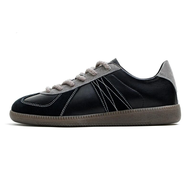 Men's Black Color-Block Low-Top Lace-Up Sneakers - Image 6