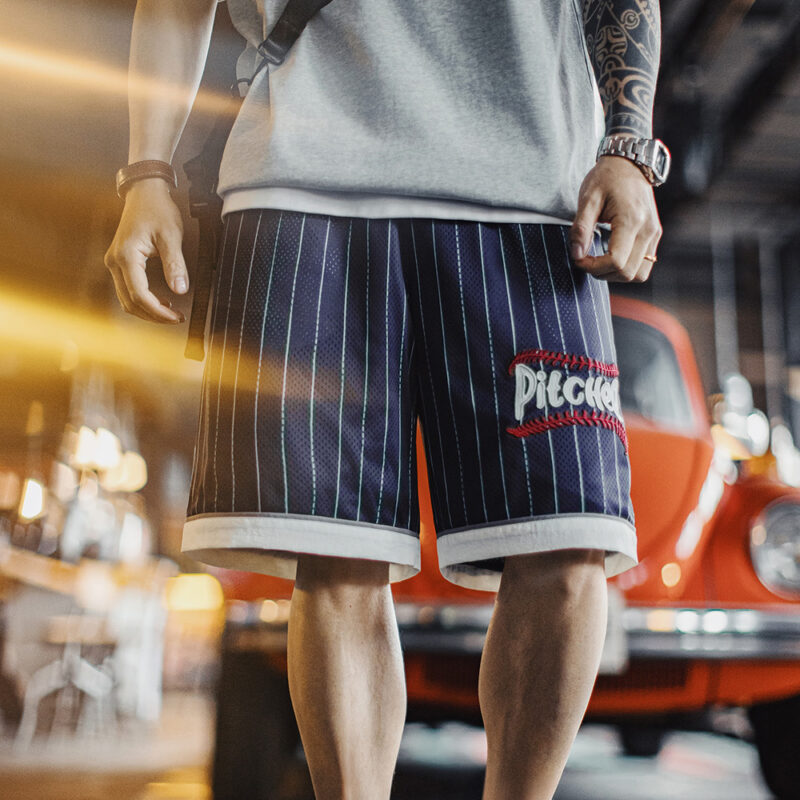 Men's Summer Mesh Basketball Shorts Loose Fit Patchwork Training Bottoms - Image 3