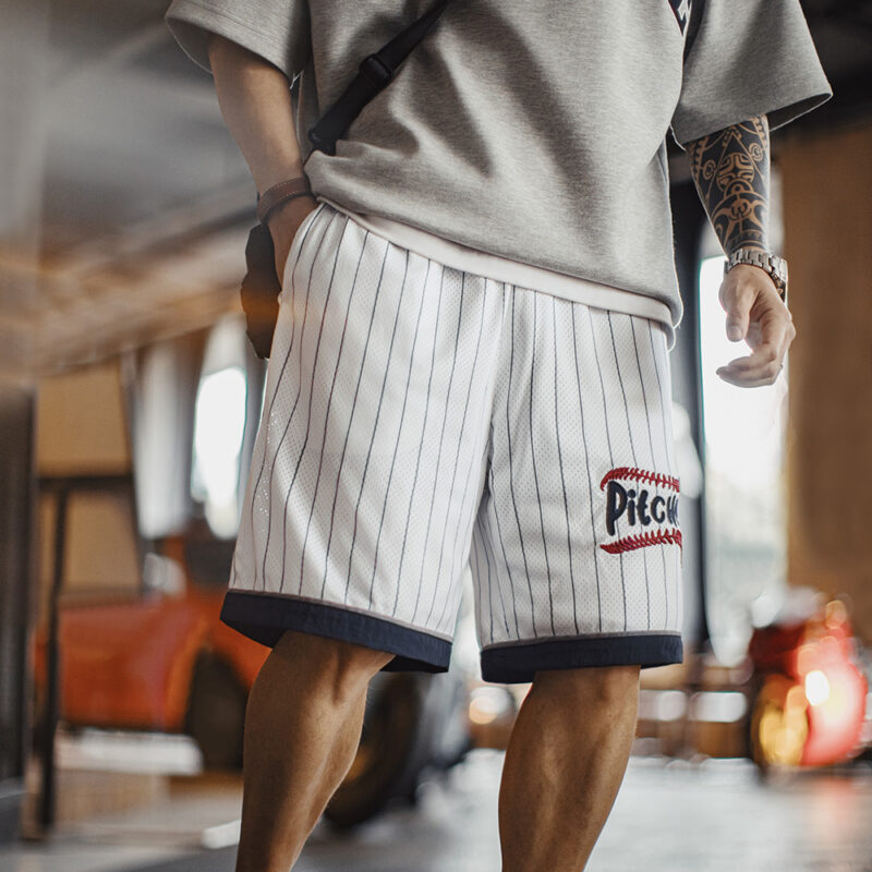 Men's Summer Mesh Basketball Shorts Loose Fit Patchwork Training Bottoms - Image 2