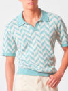 Luxury Men's Summer Knit Polo Shirt – Breathable Jacquard V-Neck Short Sleeve